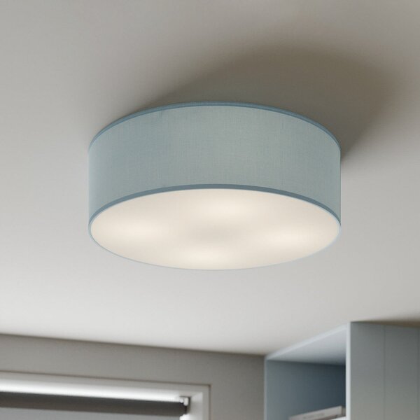 TK Lighting Φωτιστικό οροφής Rondo, μπλε, Ø 45 cm, ρυθμιζόμενος, Μπλε, υπνοδωμάτιο, Ύφασμα / Κλωστοϋφαντουργία, σύγχρονο
