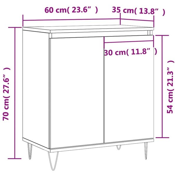 Ντουλάπι Καπνιστή Δρυς 60x35x70 εκ. από Επεξεργασμένο Ξύλο - Καφέ