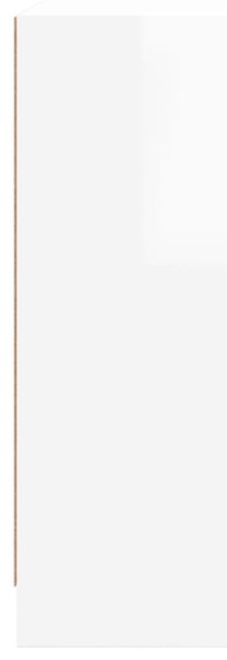 Ντουλάπι Γυαλιστερό Λευκό 91x28x75 εκ. από Επεξεργασμένο Ξύλο - Λευκό
