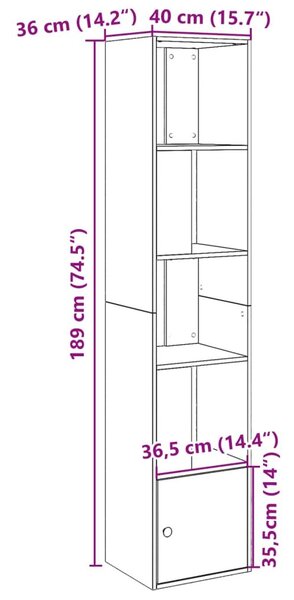 Βιβλιοθήκη Sonoma Δρυς 40x36x189 εκ. από Επεξεργασμένο Ξύλο - Καφέ