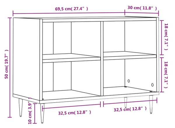 Έπιπλο Τηλεόρασης Λευκό 69,5x30x50 εκ. από Επεξεργασμένο Ξύλο - Λευκό