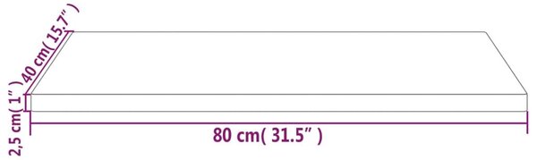 Επιφάνεια Γραφείου 80 x 40 x 2,5 εκ. από Μασίφ Ξύλο Πεύκου - Καφέ