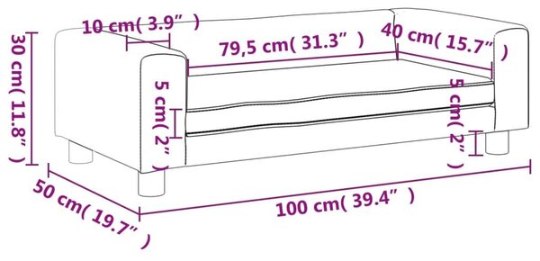 Καναπές Παιδικός με Υποπόδιο Καφέ 100x50x30 εκ. Βελούδινος - Καφέ