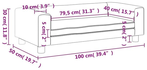 Καναπές Παιδικός με Υποπόδιο Ροζ 100x50x30 εκ. Βελούδινος - Ροζ