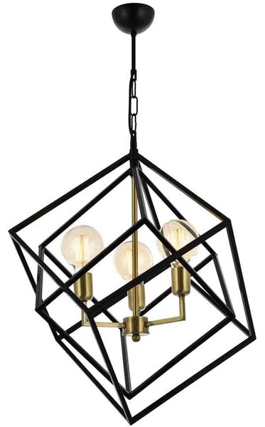 Φωτιστικό Οροφής 683AVN1190 Φ60x100cm 3xE27 6W Black-Gold Opviq