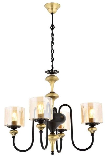 Φωτιστικό Οροφής 301AUR1126 Φ62x100cm 4xE27 60W Black-Gold Opviq