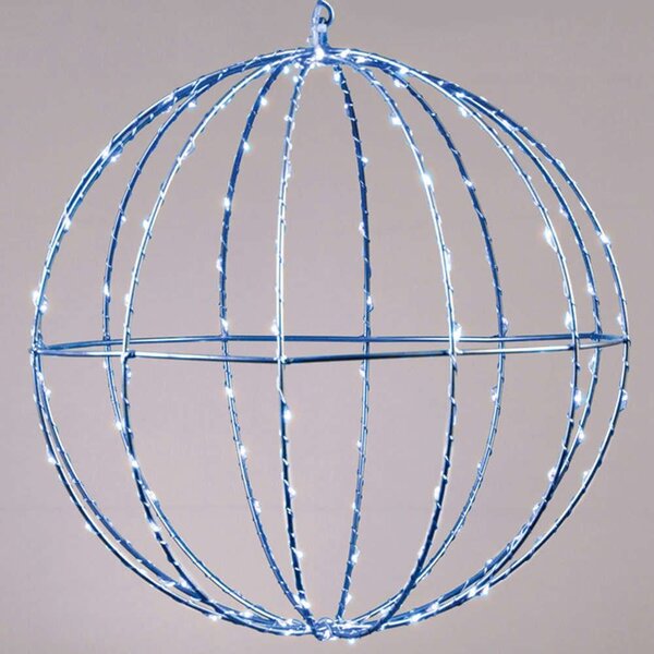 Χριστουγεννιάτικη Μπάλα Silver Ball Με Φως Led X069664226 Φ20cm Clear-Blue Aca