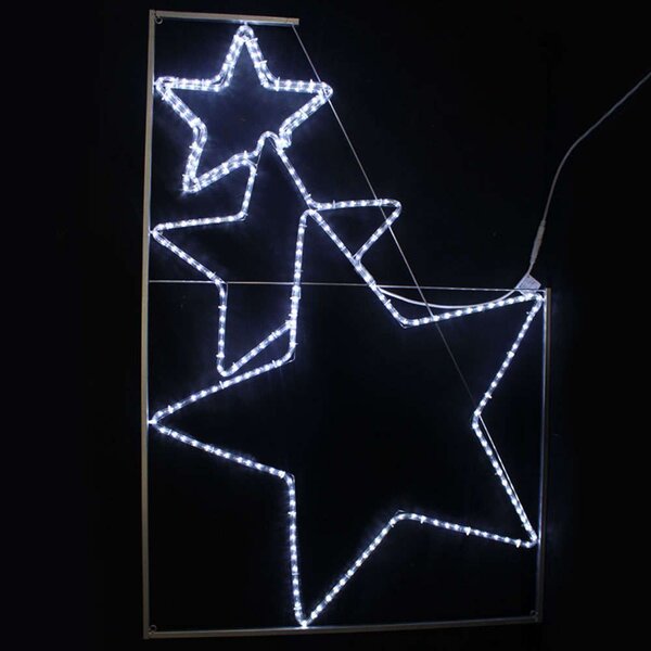 Χριστουγεννιάτικα Λαμπάκια Με Σχήμα Three Stars 288 Led X082882215 100x150+150cm 34,4 W Clear Aca