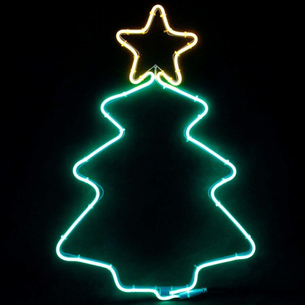 Χριστουγεννιάτικα Λαμπάκια Με Σχήμα Christmas Tree 200 Led X082003419 38,5x54+150cm 12W Green-Yellow Aca