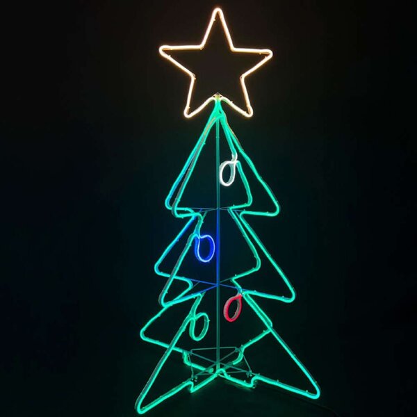 Χριστουγεννιάτικα Λαμπάκια Με Σχήμα 3D Christmas Tree 1000 Led X081000359 75x75x130+150m 60W Multi Aca