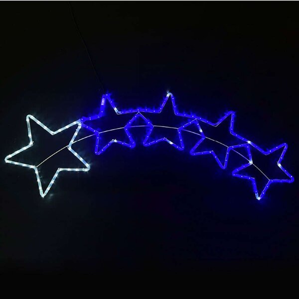 Χριστουγεννιάτικα Λαμπάκια Με Σχήμα 5 Stars 144 Led X081441620 150x50+150cm 25W White-Blue Aca