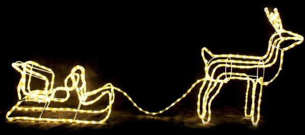 Χριστουγεννιάτικα Λαμπάκια Με Σχήμα Reindeer With Sleigh 312 Led X083121214N 65x64x30/59x22x29cm 53,3W Clear Aca