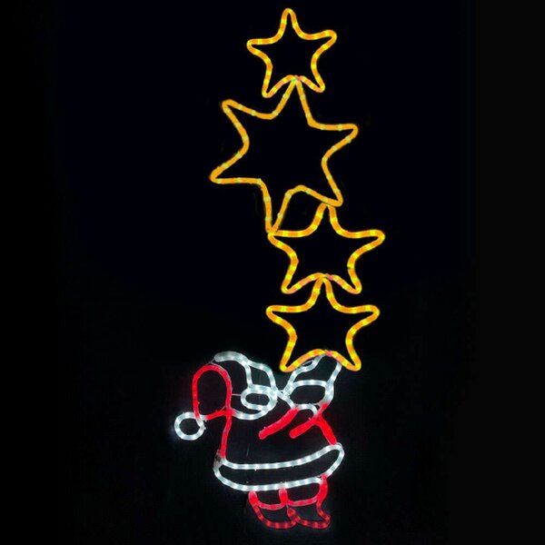 Χριστουγεννιάτικα Λαμπάκια Με Σχήμα Santa With Stars 336 Led X083363225 49x144+150cm 42W Multi Aca