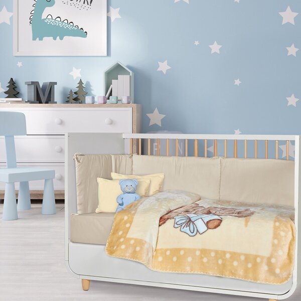 4871 ΚΟΥΒΕΡΤΑ VELOUR 110X140 RELAX ΜΠΕΖ-ΚΑΦΕ - DAS KIDS