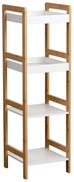 Έπιπλο 4 Θέσεων 34x33x110 cm Bamboo με MDF Eurocasa 9962 Μπεζ - Λευκό