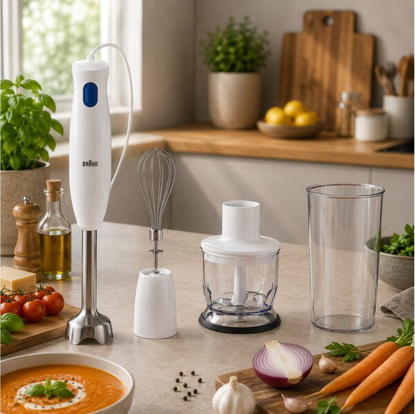 Ραβδομπλέντερ Braun MultiQuick 1 MQ10.202M με ισχύ 450W και 1 ταχύτητα - White