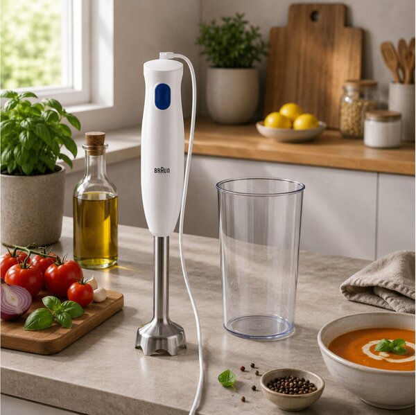 Ραβδομπλέντερ Braun MultiQuick 1 MQ10.001M με ισχύ 450W και 1 ταχύτητα - White