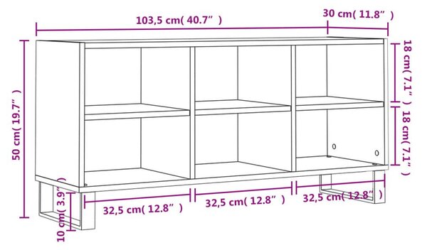 Έπιπλο Τηλεόρασης Λευκό 103,5 x 30 x 50 εκ. από Επεξεργ. Ξύλο - Λευκό