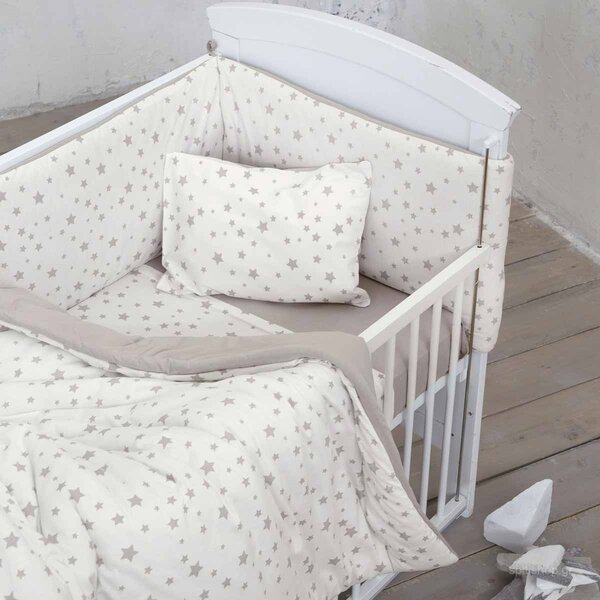 Κουβερλί Μακό Κούνιας (110x150) Nima Baby Giggle Grey