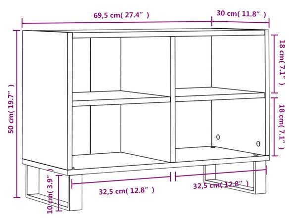 Έπιπλο Τηλεόρασης Λευκό 69,5x30x50 εκ. από Επεξεργασμένο Ξύλο - Λευκό