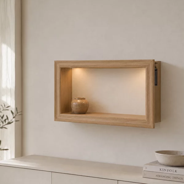 Ράφι Τοίχου Με Φως (40x10x25) K-M Light Wood DD1001250