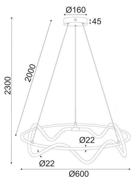 Φωτιστικό Οροφής LED Aca Kyma ZM36LEDP60BK Black