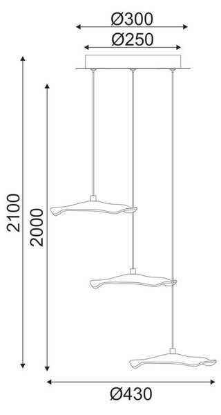 Φωτιστικό Οροφής Τρίφωτο LED Aca Ninfea ZM34LEDP45BR Brass