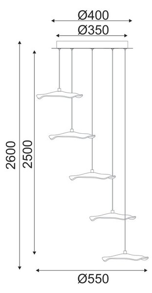Φωτιστικό Οροφής Πολύφωτο LED Aca Ninfea ZM34LEDP55BR Brass