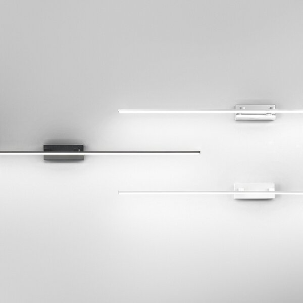 Fabas Luce Φωτιστικό καθρέφτη Nala LED, λευκό, πλάτος 110 cm, μεταλλικό, Λευκό, Μπάνιο, Μέταλλο, σύγχρονο, Πρίζα τοίχου κάτω