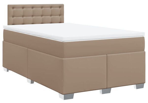 VidaXL Κρεβάτι Boxspring με Στρώμα Καπουτσίνο 120x200εκ.από Συνθ.Δέρμα