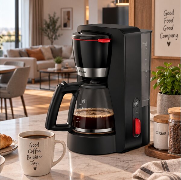 Καφετιέρα Φίλτρου Bosch MyMoment TKA4M233 με ισχύ 1200W και χωρητικότητα 1.4L - Black