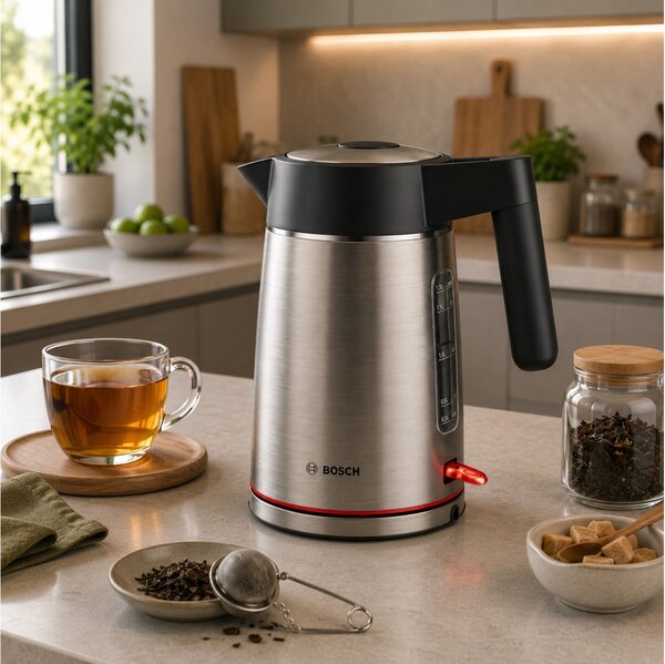 Βραστήρας Bosch MyMoment TWK6M480 με χωρητικότητα 1.7L και ισχύ 2400W - Brushed Steel