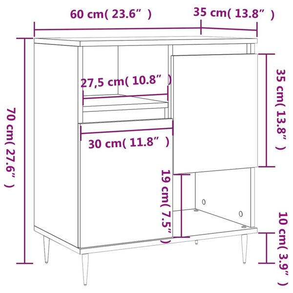 Ντουλάπι Καπνιστή Δρυς 60x35x70 εκ. από Επεξεργασμένο Ξύλο - Καφέ