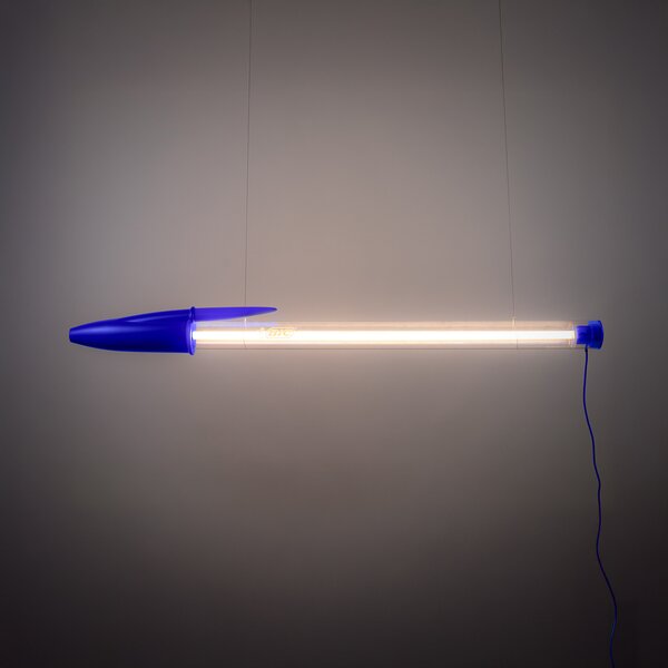 SELETTI LED κρεμαστή λάμπα BIC, μπλε, μήκος 173 cm, Μπλε, Σαλόνι / τραπεζαρία, Πλαστικό, σχεδιασμός