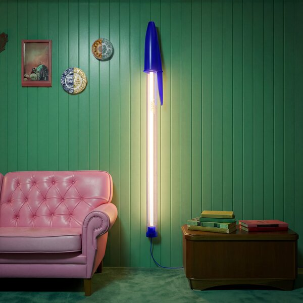 SELETTI LED κρεμαστή λάμπα BIC, μπλε, μήκος 173 cm, Μπλε, Σαλόνι / τραπεζαρία, Πλαστικό, σχεδιασμός