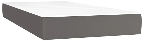 VidaXL Κρεβάτι Boxspring με Στρώμα Γκρι 80 x 200 εκ. Συνθετικό Δέρμα