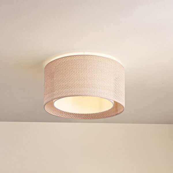 Lindby Φωτιστικό οροφής Soula, Ø 40 cm, μπεζ, πλαστικό, E27, ρυθμιζόμενος, Μπεζ, Σαλόνι / τραπεζαρία, Πλαστικό, Εξοχική κατοικία / Ρουστίκ