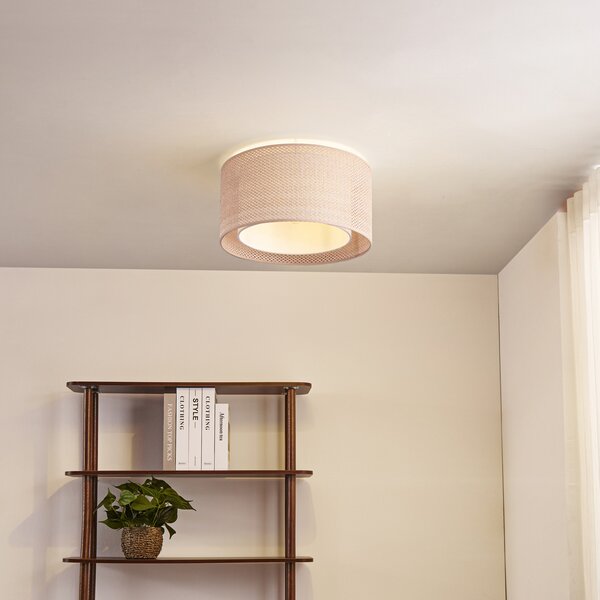 Lindby Φωτιστικό οροφής Soula, Ø 40 cm, μπεζ, πλαστικό, E27, ρυθμιζόμενος, Μπεζ, Σαλόνι / τραπεζαρία, Πλαστικό, Εξοχική κατοικία / Ρουστίκ