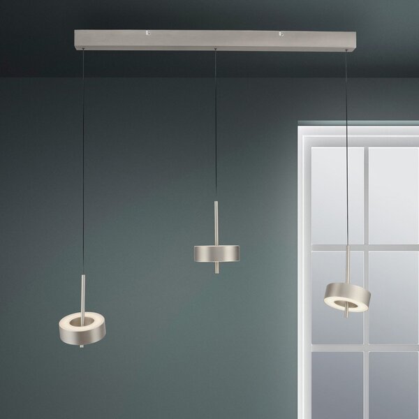 Q-Smart-Home Paul Neuhaus Smart LED κρεμαστό φωτιστικό Q-Rotate, αλουμίνιο 3-φωτός., ρυθμιζόμενος, Μεταλλικό, Σαλόνι / τραπεζαρία, Μέταλλο, σύγχρονο
