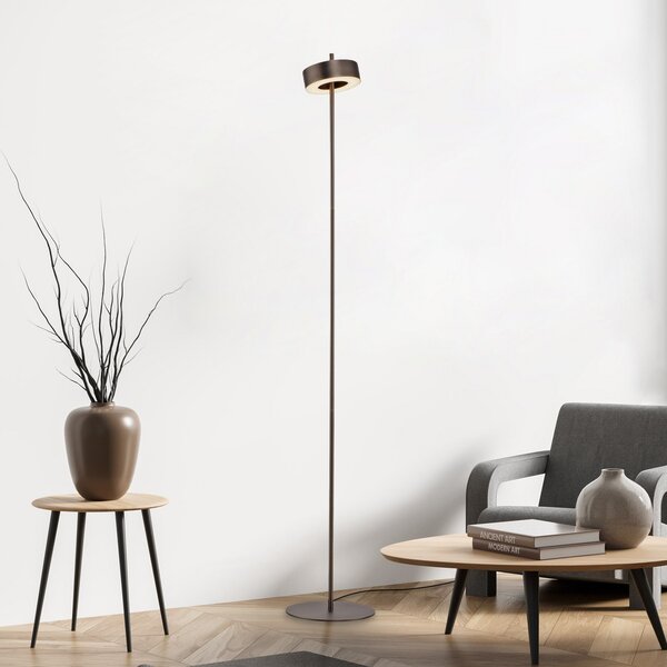 Q-Smart-Home Paul Neuhaus Smart LED φωτιστικό δαπέδου Q-Rotate σκούρο καφέ 140 cm, ρυθμιζόμενος, Καφέ / Σκουριάς, Σαλόνι / τραπεζαρία, Μέταλλο, σύγχρονο