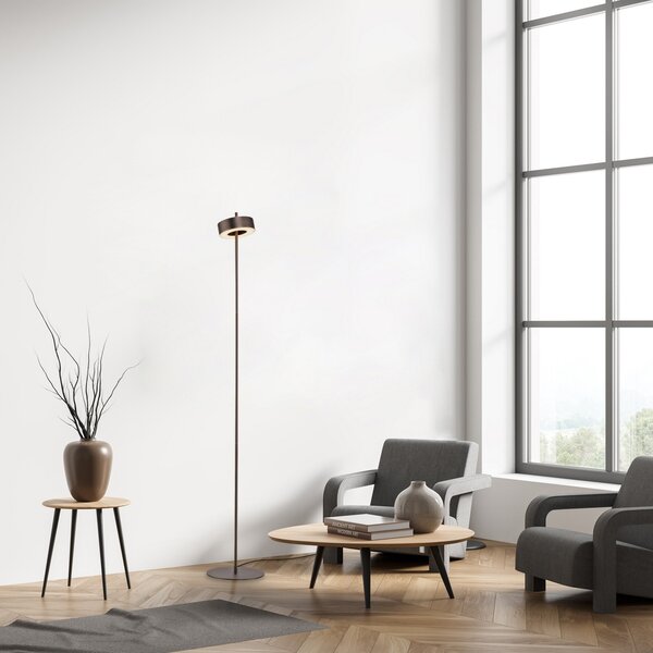 Q-Smart-Home Paul Neuhaus Smart LED φωτιστικό δαπέδου Q-Rotate σκούρο καφέ 140 cm, ρυθμιζόμενος, Καφέ / Σκουριάς, Σαλόνι / τραπεζαρία, Μέταλλο, σύγχρονο