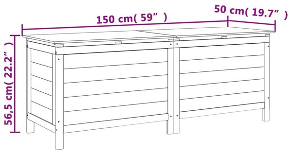Μπαούλο Αποθ. Κήπου Λευκό 150x50x56,5 εκ Μασίφ Ξύλο Ελάτης - Λευκό