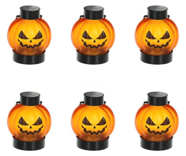 ΣΕΤ 6x LED Διακόσμηση HALLOWEEN LED/1xCR2032/θερμό λευκό κολοκύθες