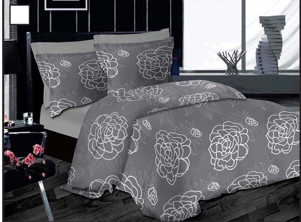 Σετ Σεντόνια Le Blanc Premium Night Lotus Grey Μονά με λάστιχο 100x200+33