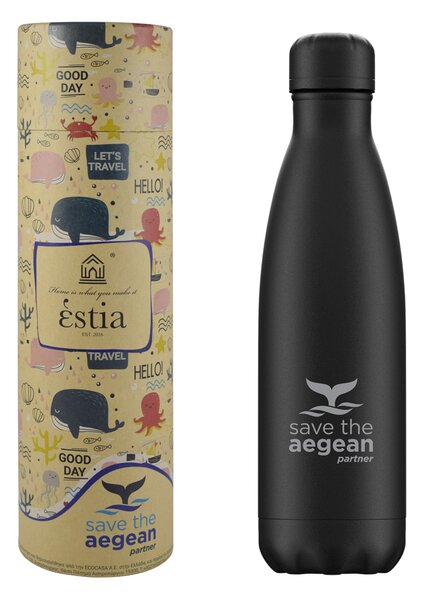 Θερμός 500ml ESTIA Save the Aegean Black matte