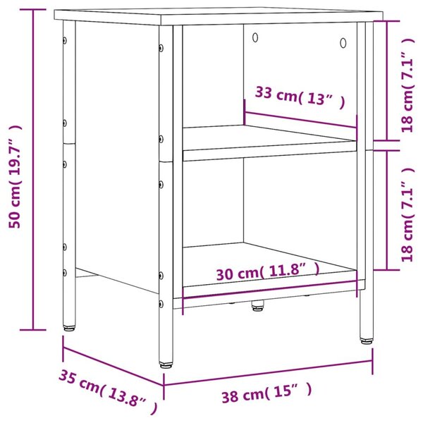 Παπουτσοθήκη Καπνιστή Δρυς 38 x 35 x 50 εκ. από Επεξεργ. Ξύλο - Καφέ