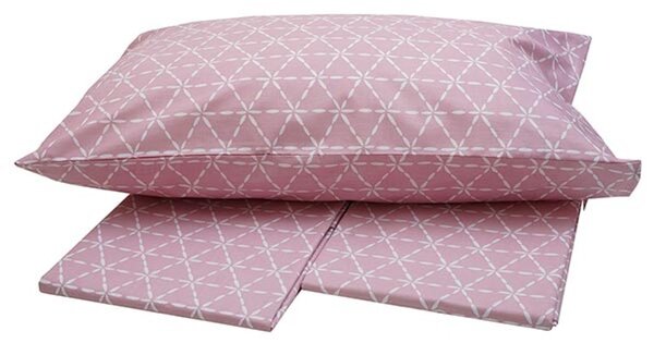 Σεντόνια Διπλά 200x250 Σετ 4 Τεμ. Sunshine Home Menta Εμπριμέ 940 Pink