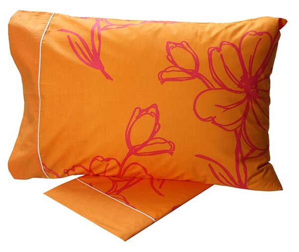 Σεντόνια Μονά 160x260 Σετ 3 Τεμ. Sunshine Home Cotton Feelings Εμπριμέ 537 Orange