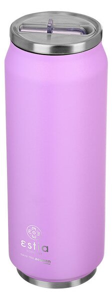 Ποτήρι Θερμός με Καλαμάκι 500ml ESTIA Save the Aegean Purple Matte 01-8581