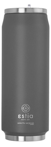 Ποτήρι Θερμός με Καλαμάκι 500ml ESTIA Save the Aegean Grey Matte 01-9441